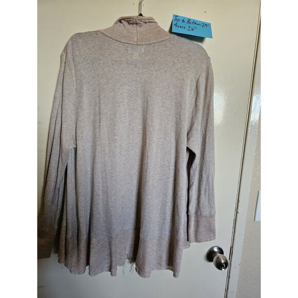 Style & Co Beige Raw Hem Two Tone Open Cardigan XXL - Picture 2 of 11